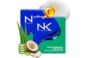 NK Professional Care Hair straightener. Hair straightening treatment. Hair Surgery with Keratin that acts in just 40 minutes. Step 1 and Step 2. 8oz (2 pack)