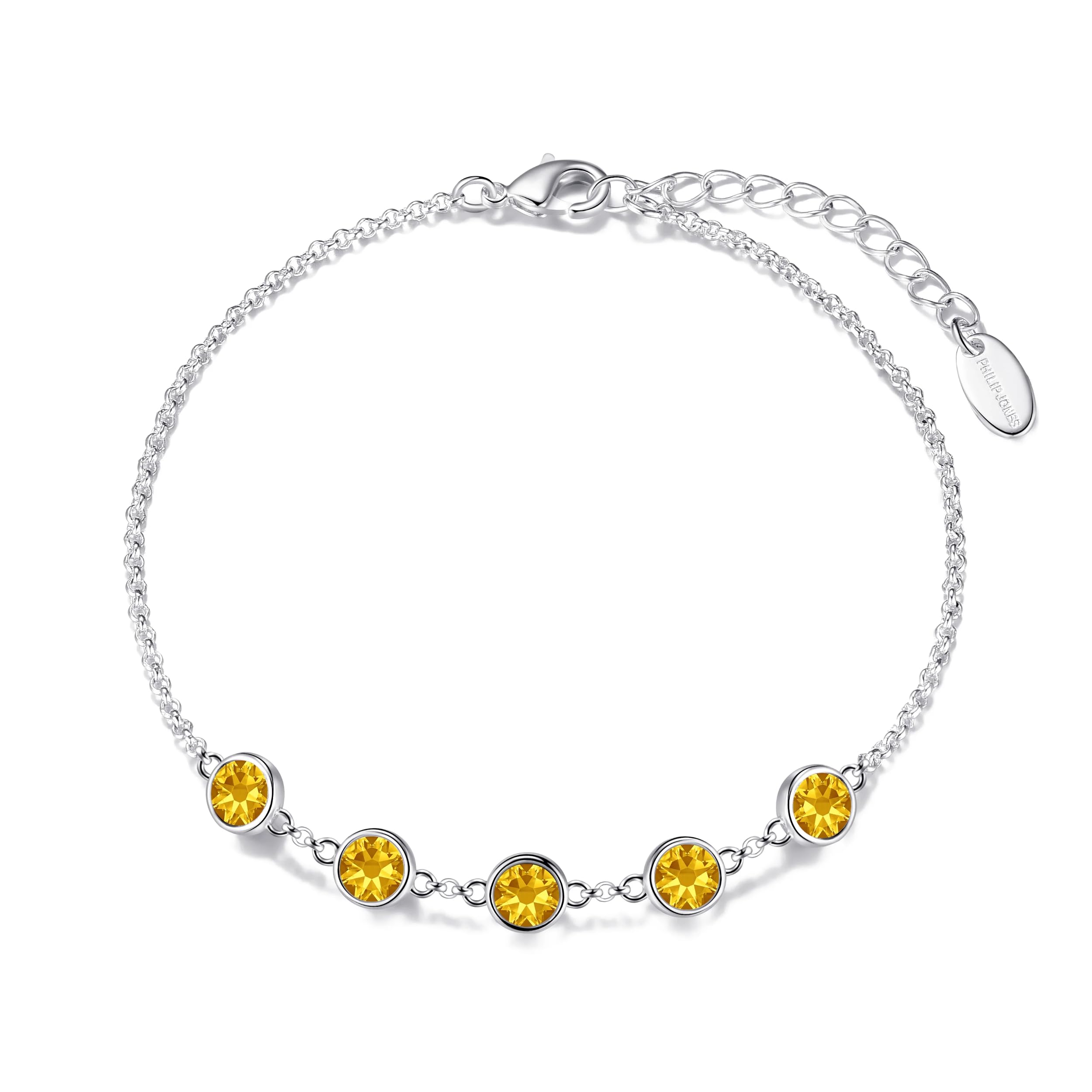 Philip Jones Yellow Crystal Chain Bracelet Created with Zircondia® Crystals