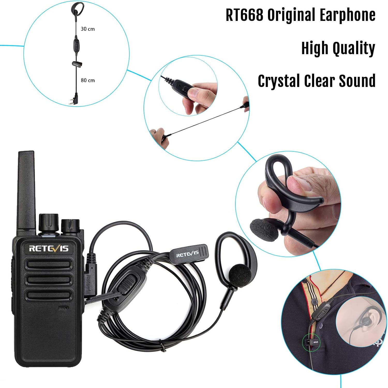 Retevis RT668 Walkie Talkies for Adults Rugged 2 Way Radios Long Range with 6-Way Charger - Image 4