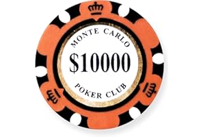 50pcs Monte Carlo Poker Club 3-Tone Clay Composite 14 Gram Heavy Poker Chips by MRC POKER (Brown $10000)