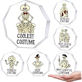6 Pcs Halloween Costume Trophy Contest Award Medals Funny Acrylic Trophies | Halloween Party Decor, Trunk or Treat Prizes Trophies, Personalized Costume Trophy, Halloween Contest Skeleton Trophies