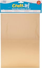 Baker Ross AC375 A4 Gold & Silver Metallic Card 250gsm Pack of 20 Sheets view 6