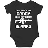 AW Fashions I Am Proof My Daddy Does Not Shoot Blanks Baby Bodysuit Funny Cute Newborn Infant Clothes