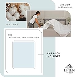 Linen Home 100% Cotton Percale Weave Fitted