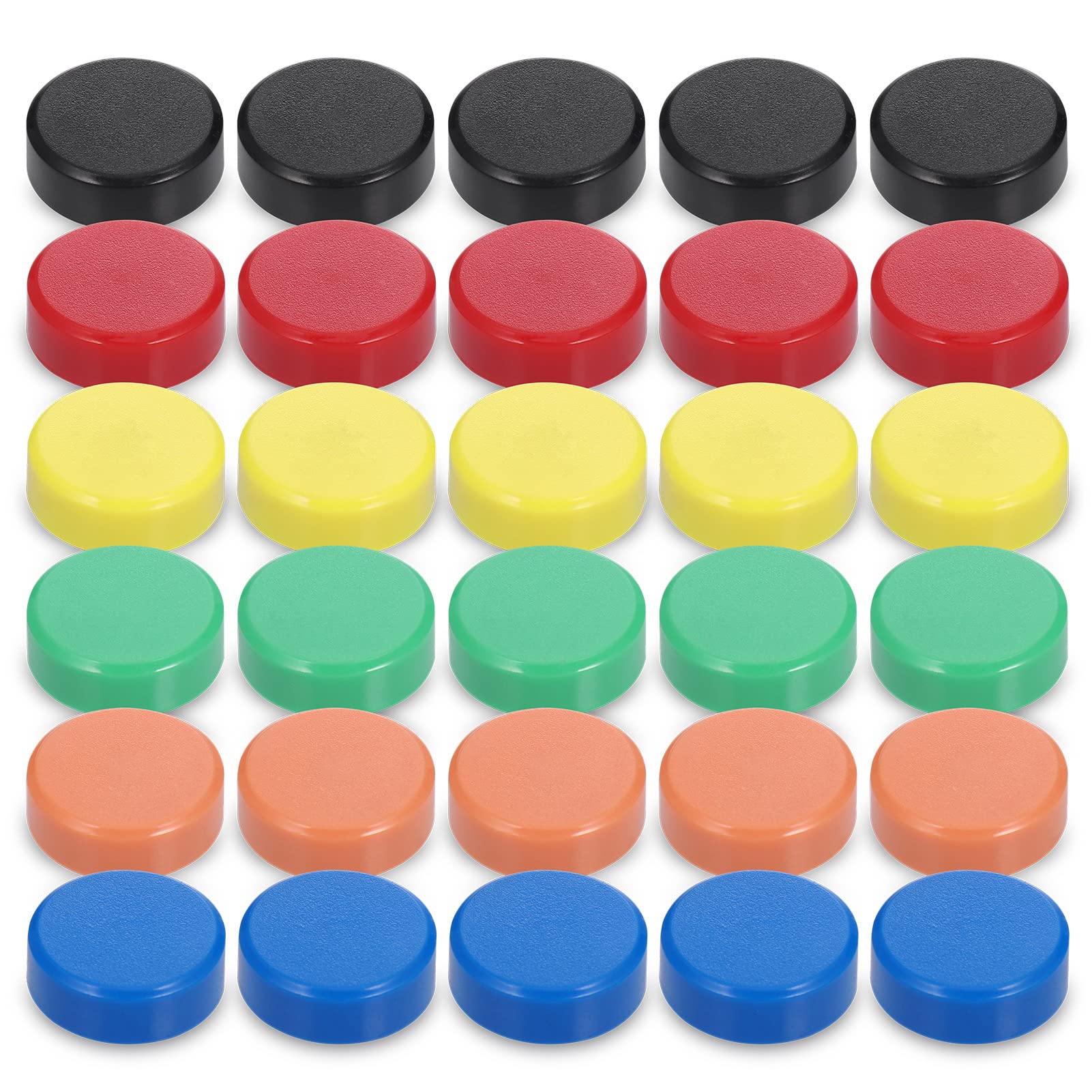 30Pcs Whiteboard Magnets, 20mm Dia Fridge Magnets, Colorful Round Magnet for Whiteboard, Strong Mini Magnet, Magnet for Fridge White Board Office Notice Board Refrigerator (6 Color)