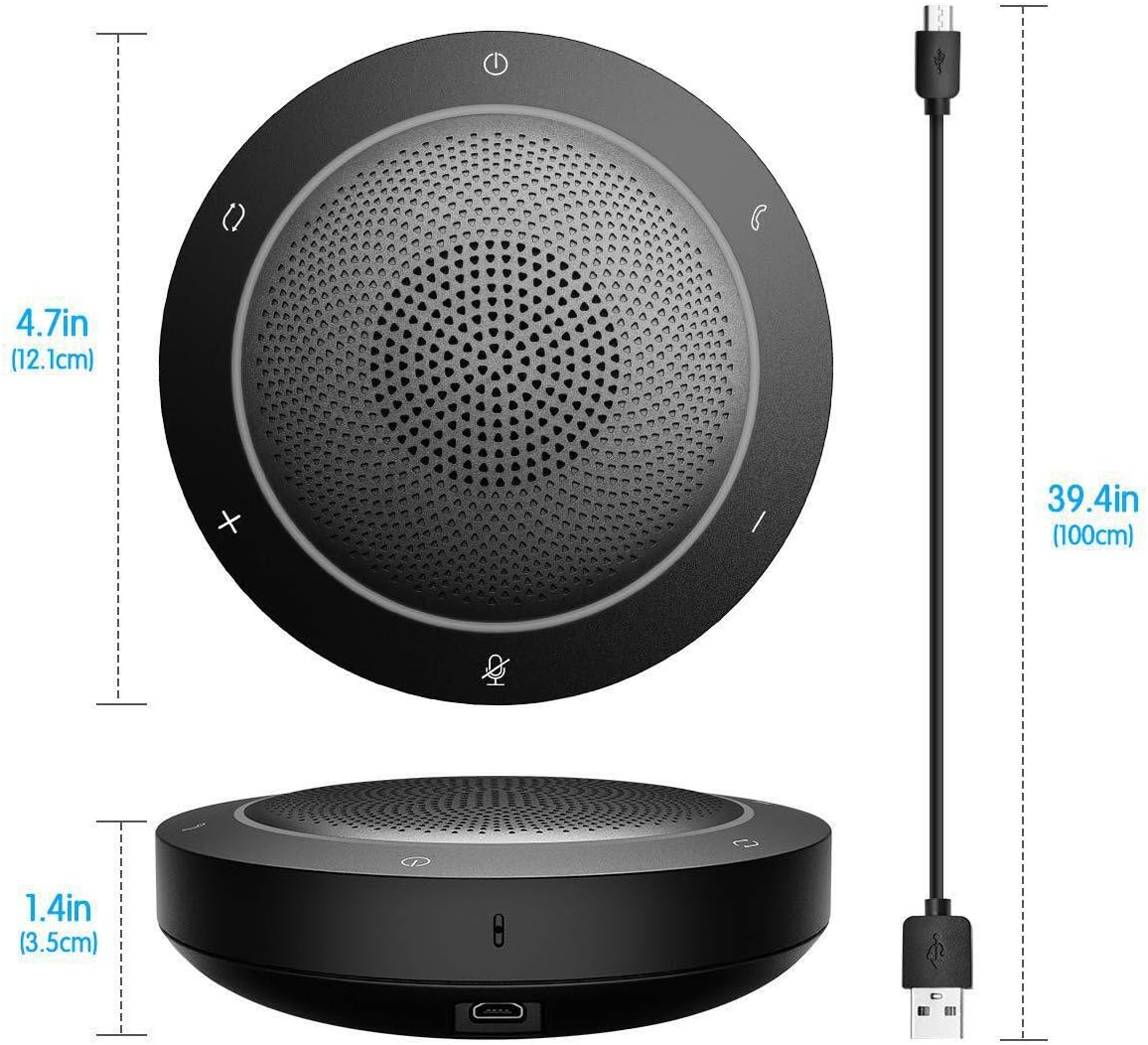 Kaysuda Bluetooth Conference Speakerphone Wireless Microphone and Speaker for Skype Zoom, FaceTime - Image 3