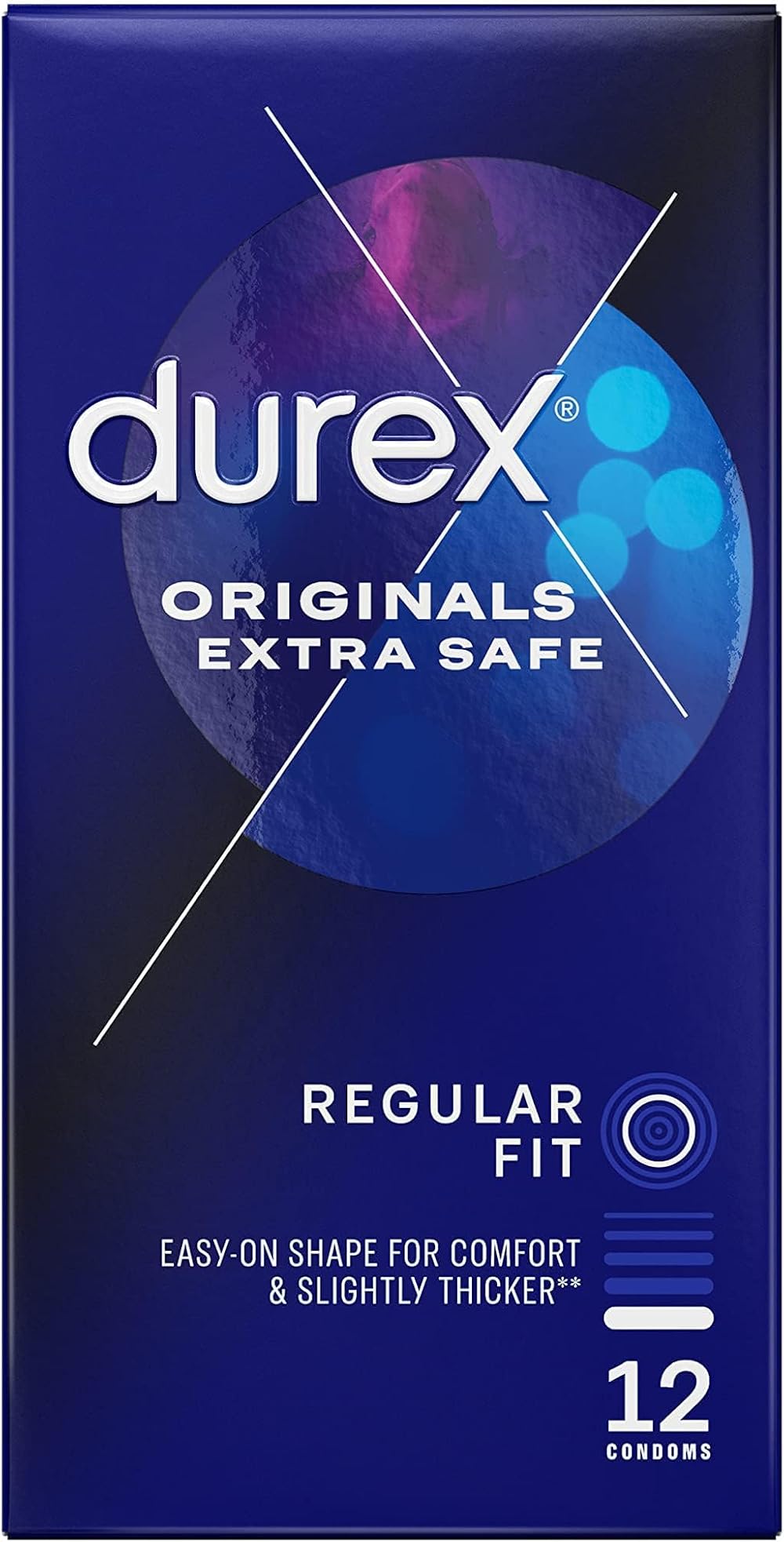 Durex Extra Safe Condoms Pack of 12 - 56mm Regular Fit (Packaging May Vary)