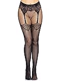 Leg Avenue Faux garter belt fishnet tights with