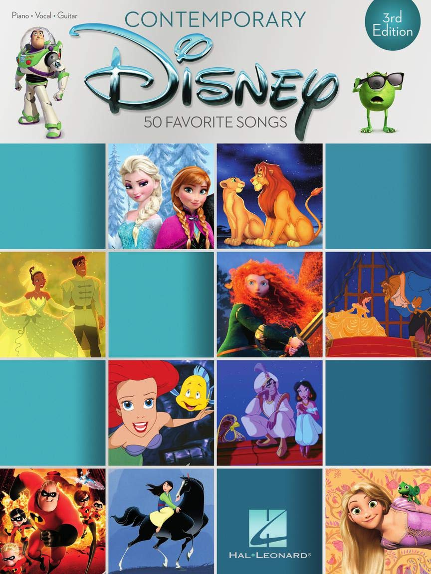 Contemporary Disney – 50 Favorite Songs | Sheet Music Songbook for Piano, Vocal and Guitar | Disney Piano Book for Beginners and Advanced Players | 3rd Edition Music Book Collection