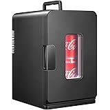 Mini Fridge, 15 Liter/33 Can Portable Compact Refrigerator, Electric Cooler and Warmer Compact Refrigerator with AC/DC Power 