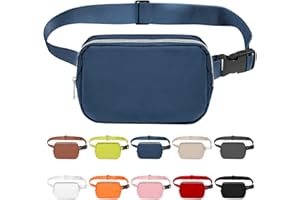 KHTO Running Fanny Pack for Women and Men Water proof Crossbody Belt Bag with Adjustable Strap for Gym,Hiking, Travel-Blue