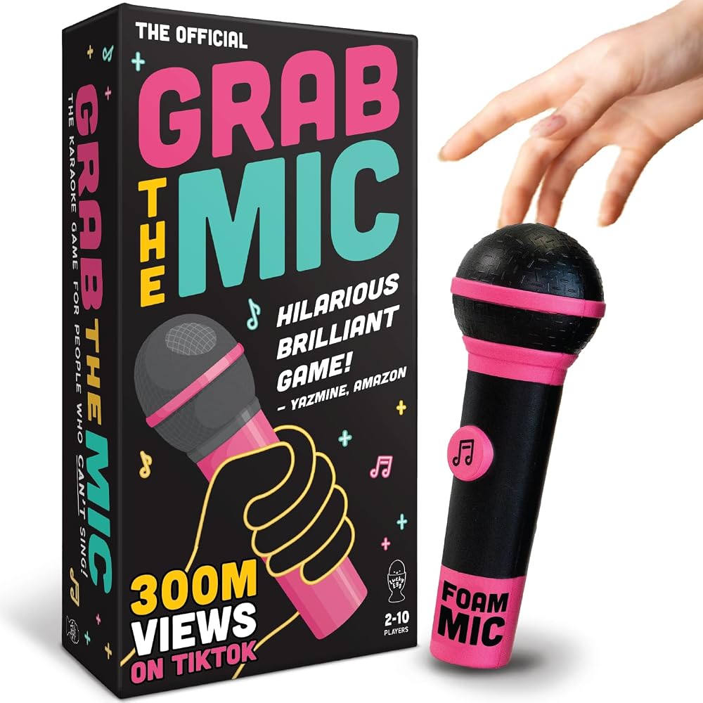 Lucky Egg Grab the Mic Family Karaoke Game 8+ 2-10 Players 125 Cards 250 Lyrics