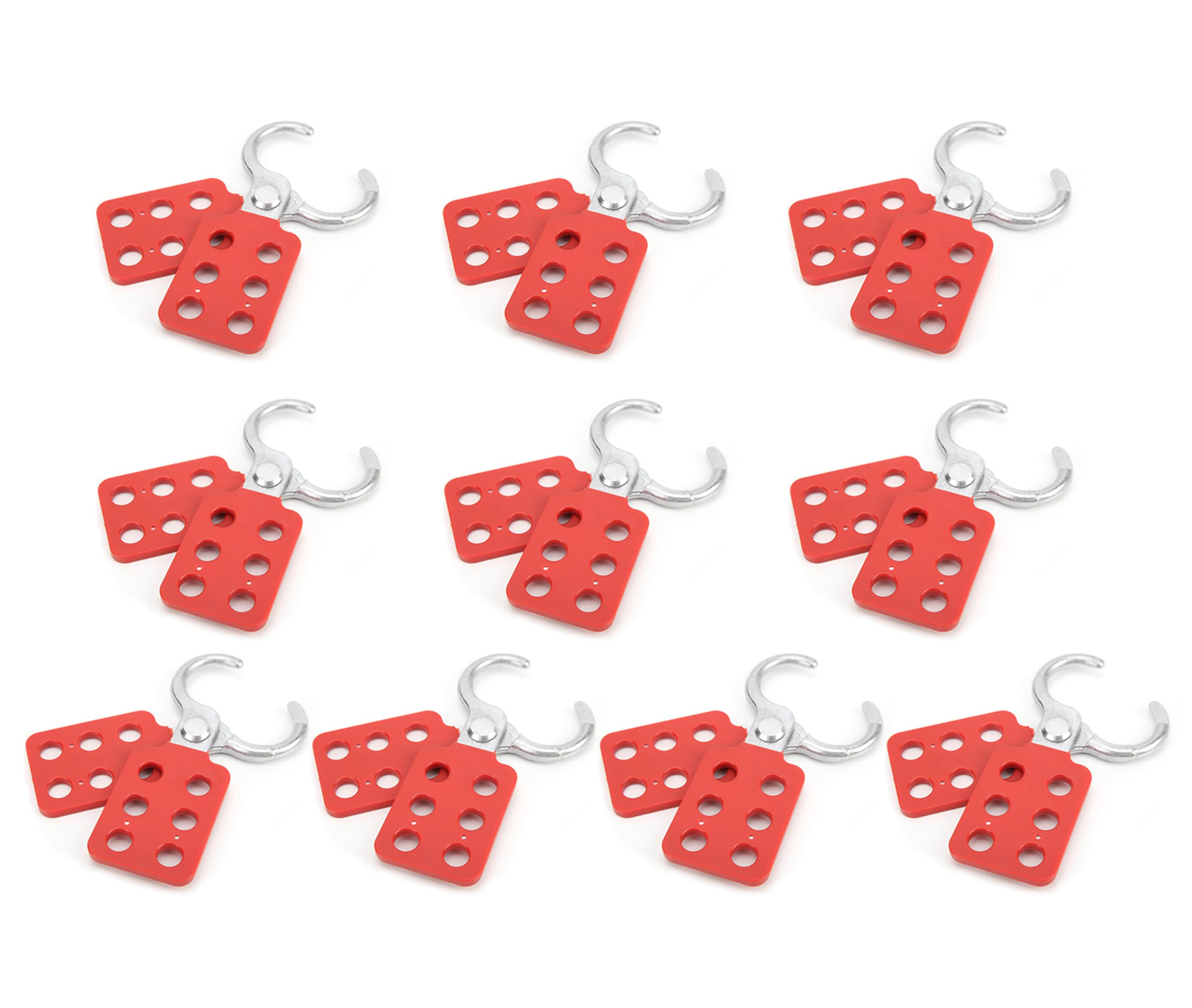 Gugxiom 10PCS Lock Out Tag Out Hasp, 6 Hole Design Padlock Hasp for Lockout Station, Safety Hasp Lock, Up to 6 Workers, for Industrial Chemical