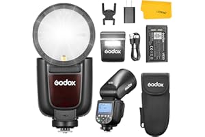 GODOX V1 Pro N V1Pro-N Flash for Nikon, 2.4G TTL Round Head Camera Flash HSS 1/8000s Speedlite for Nikon, 2980mAh Li-ion Battery, 500 Full Power Flashes, 10 Level LED Modeling Light