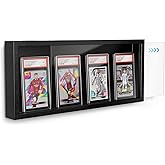 Emfogo Card Display Case, Trading Card Display Frame Wall Mount, Wooden Baseball Card Display Case with Clear View, Graded Sports Card Display for Trading Card Collection (1 Pack-Black)