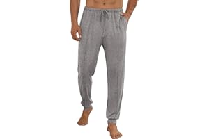 Ekouaer Men's Pajama Pants Ultra Lightweight Pjs Bottoms Soft Sleep Jogger Pants with Pocket Drawstring