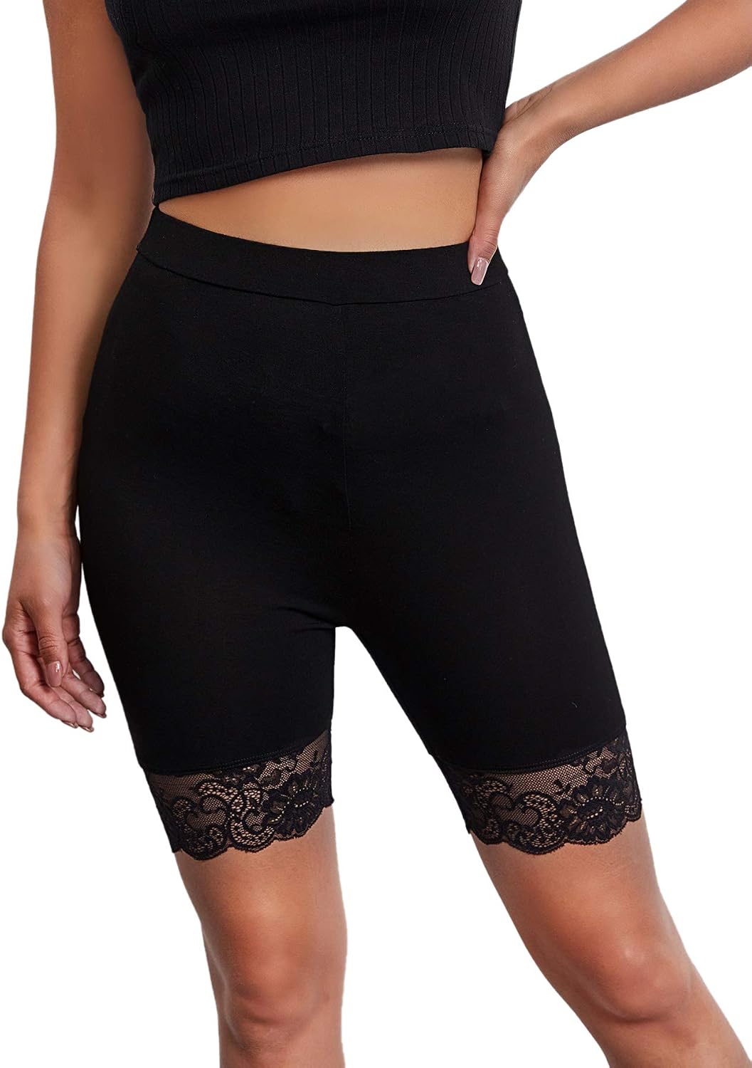 designer lace biker shorts