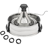 PetSafe Drinkwell Stainless Multi-Pet Fountain, red, 8 lb (PWW00-13705) | Customizable 1-5 Water Streams, Rust/Scratch-Resistant Stainless Steel, Carbon and Foam Filters Included