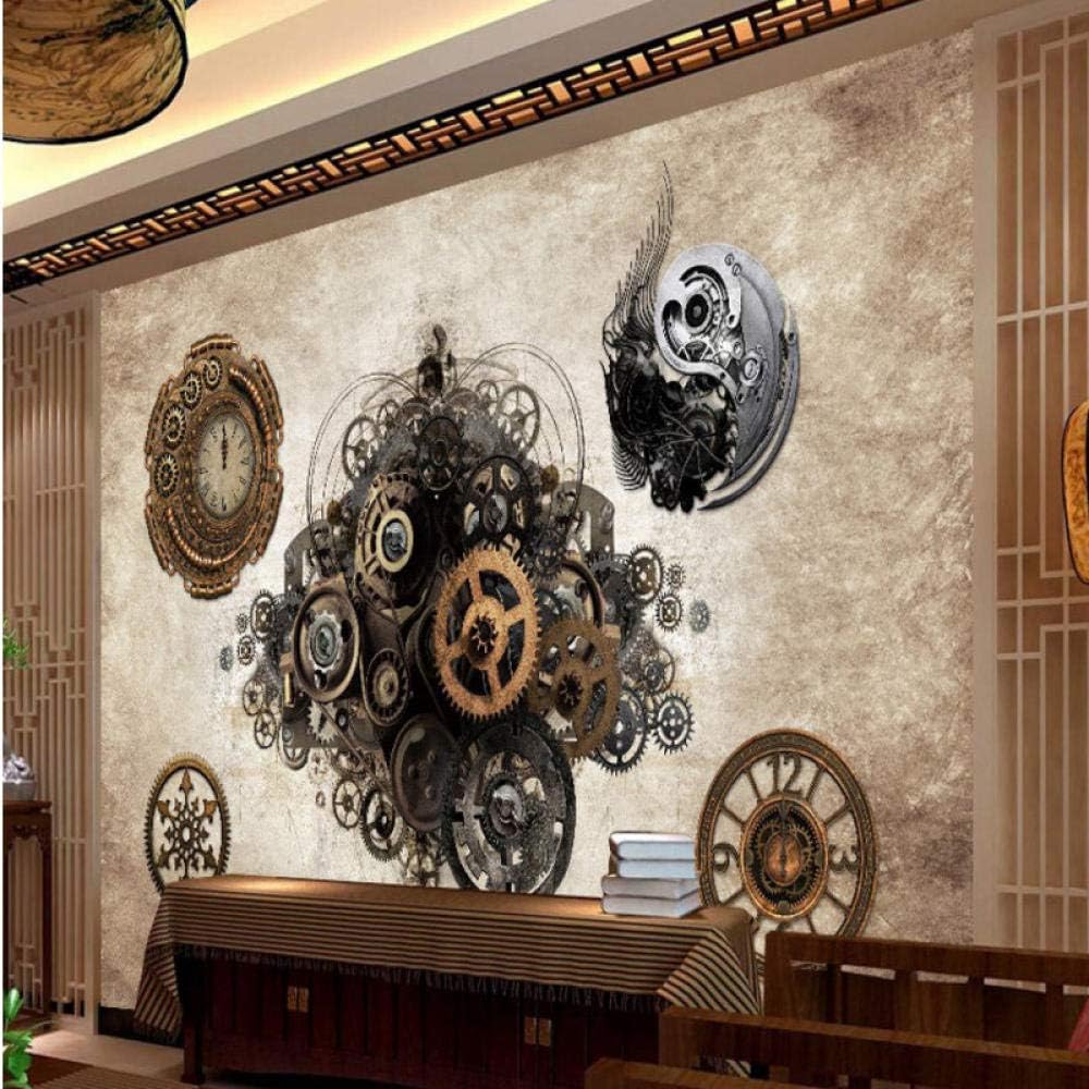 Amazon Co Jp 写真の壁紙レトロ工業用金属歯車 3d壁紙バーカフェの背景の壁掛け時計の寝室 衣料品店の壁紙壁画280 Cm W X 180 Cm H Diy 工具 ガーデン