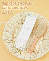 Lictin Baby Hair Brush Natural Goat Hair Beech Wood newborn cradle cap view 6