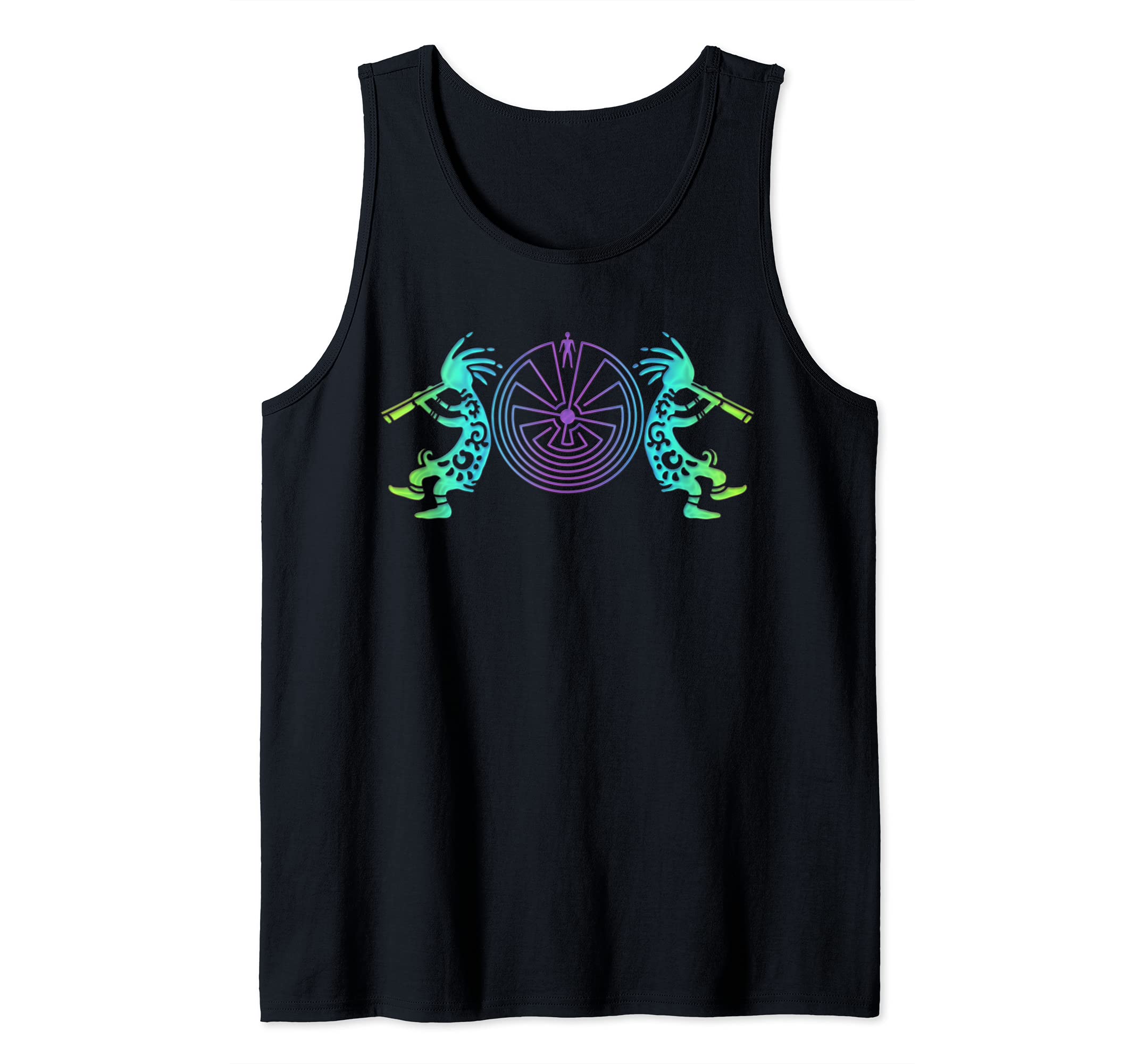 Kokopelli Duo With Man In The Maze Symbol 2 - Fan Fun Tank Top