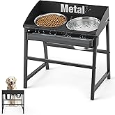 Elevated Dog Bowls for Large Dog, 15“ Tall Raised Food and Water Bowl Set with Stand, Full Metal Spill Proof Design and Stain