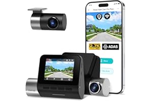 70mai 2.7K Dash Cam Front and Rear A500S, Dual Dash Camera for Cars, Dashcam with APP, Sony IMX335, ADAS, Built-in WiFi GPS, 2'' IPS Screen, WDR, Night Vision, 24/7 Parking Mode, Loop Recording