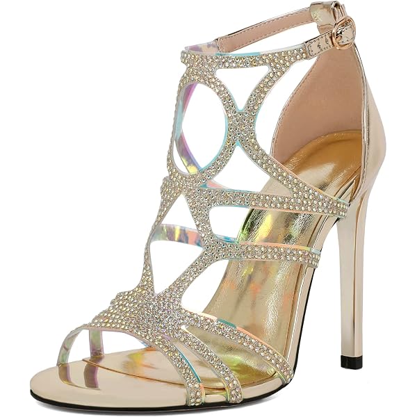 Amazon.com | Easy Street Womens Flattery Rhinestone Evening Pumps - Gold -  Size 6.5 2E