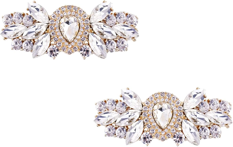 ElegantPark DJ Shoe Clips Rhinestones for Pumps Decorative