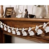 Bunny Chorus Easter Decorations Garlands, Cute Bunny Easter Garland with Wooden Beads, Rustic Banner for Mantel, Fireplace, Wall, Home, Farmhouse, Office, School Indoor Spring Decor Supplies