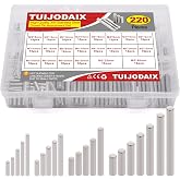 220Pcs 304SS Dowel Pin Assortment Kit M2-M5 Shelf Support Pins | 22 Sizes M2 M3 M4 M5. 304 Stainless Steel Dowel Pin Kit for Shelf, 3D Printing, Jig, Fixture, Automotive &amp; Woodworking