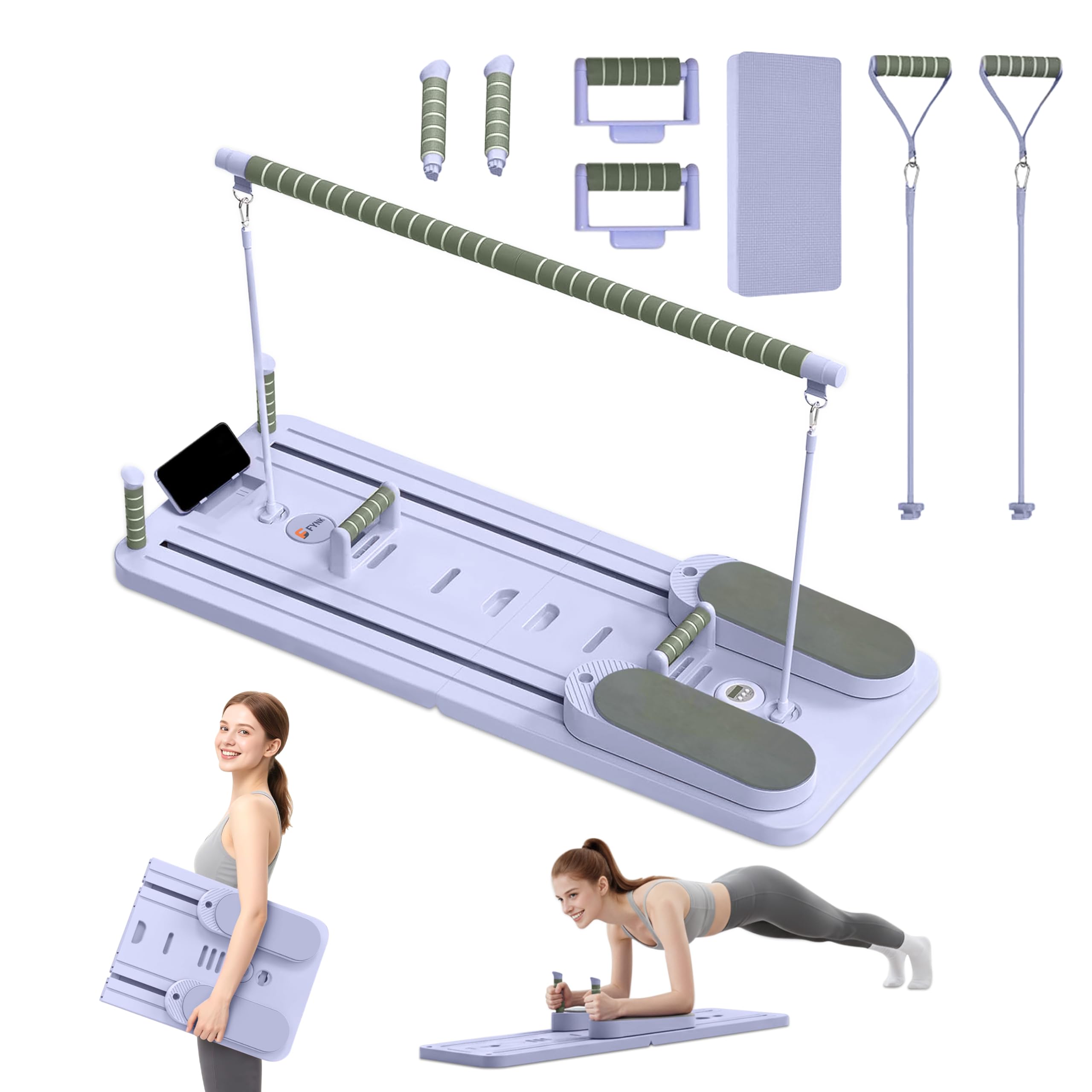 Photo 1 of Pilates Board - Upgraded Foldable Pilates Reformer Set for Home Workout | Multifunctional Portable Reformer Pilates Machine