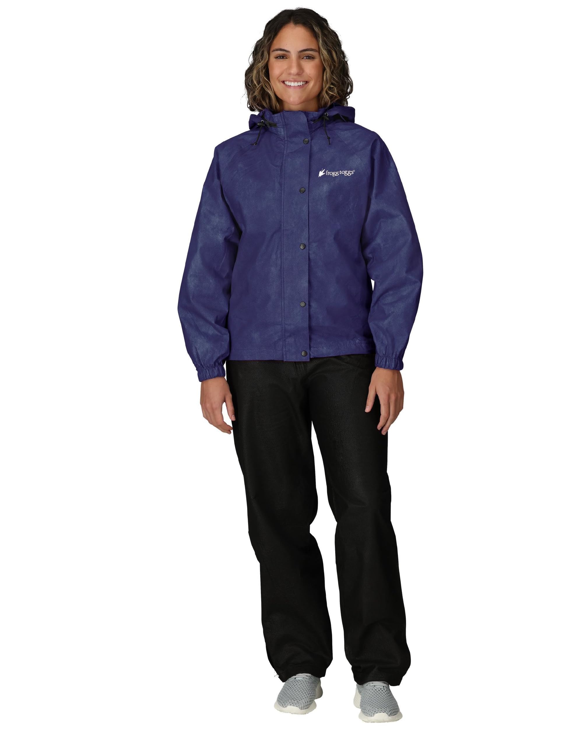 FROGG TOGGS Women’s Classic All-Purpose Waterproof Breathable Rain Suit, Purple and Black, Small