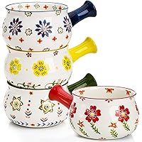 Peohud 4 Pack French Onion Soup Bowls with Handles, 22 Ounce Porcelain Soup Crock, Large Serving Bowls for Chili, Cereal, Bee