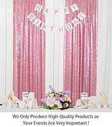 ShinyBeauty Sparkle Backdrop Curtain Fuchsia Pink 2