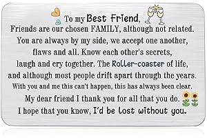 Best Friend Wallet Insert Card Bestie Accompany Graduation Farewell Gift Birthday Greeting Pocket Cards Personalized Encourag