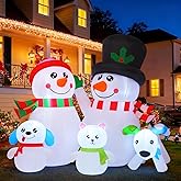 Comin 6.8ft Long Christmas Inflatables Outdoor Decorations, Blow Up Snowman Family Inflatable with Built-in LEDs for Christmas Indoor Outdoor Yard Lawn Garden Decorations