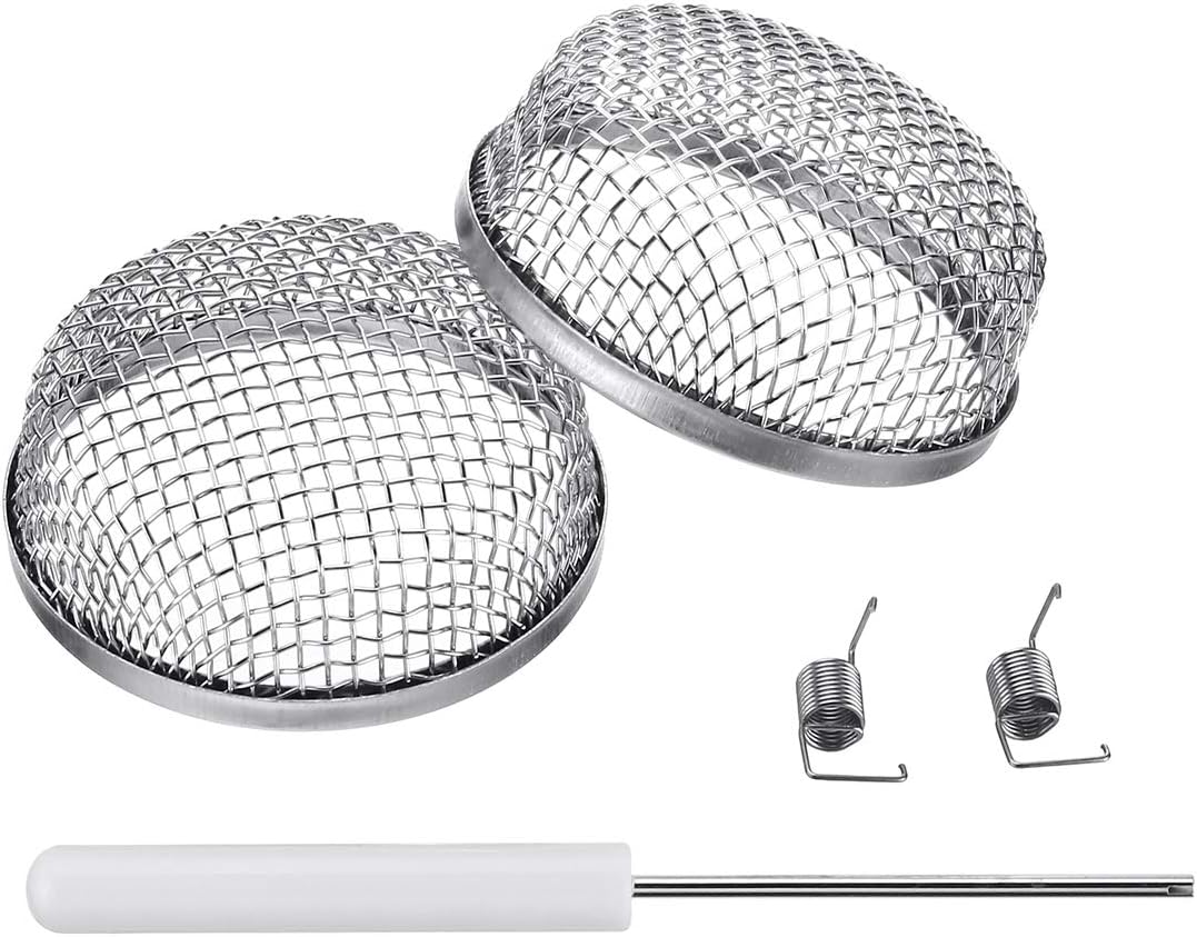 Miady RV Furnace Vent Screen - 2 Pack Flying Insect Bug Cover Camper Heater Exhaust Vents - 2.8" Stainless Steel Mesh Screens - Installation Tool Included: Automotive