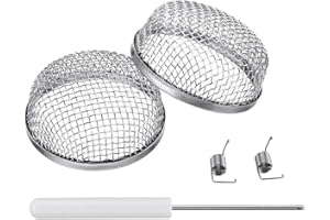 Miady RV Furnace Vent Screen - 2 Pack Flying Insect Bug Cover Camper Heater Exhaust Vents - 2.8" Stainless Steel Mesh Screens - Installation Tool Included
