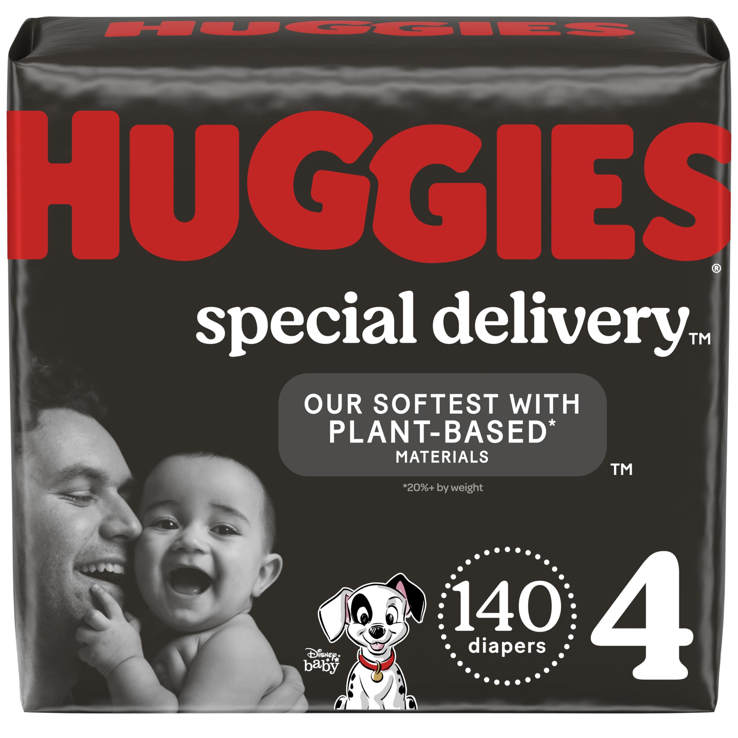 Huggies Special Delivery Hypoallergenic Baby Diapers Size 4 (22-37 lbs), 140 Ct, Fragrance Free, Safe for Sensitive Skin