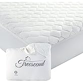 100% Cotton Organic Mattress Protector | Breathable & Noiseless Quilted Organic Mattress Pad with Premium 300GSM Durability | Machine Washable Bed Protector with Deep Pocket (White, King)