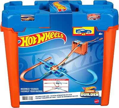 Hot Wheels Track Builder Deluxe Stunt Box with 5m Track Dual Launchers