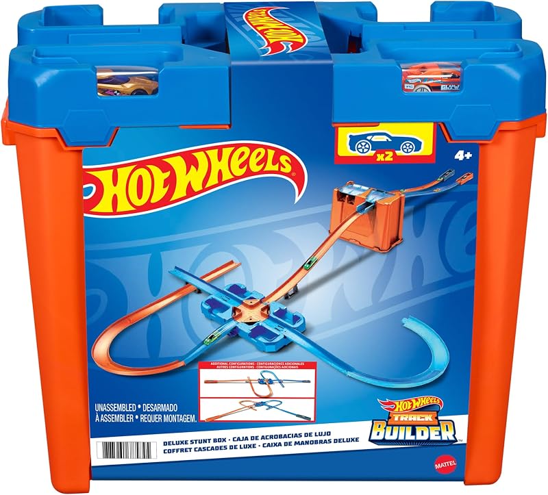 Hot Wheels Track Builder Deluxe Stunt Box with 5m Track Dual Launchers