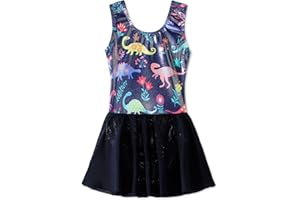 EQSJIU Ballet Leotard for Girls Dance Gymnastics Toddler Sparkly Dance Dresses Outfits Tutu Skirted Leotard Kids 1-10 Years