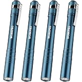WORKPRO LED Pen Light, Aluminum Pen Flashlight, Pocket Flashlight with Clip | for Inspection, Emergency, Everyday, 2AAA Batteries Included, Blue (4-Pack)