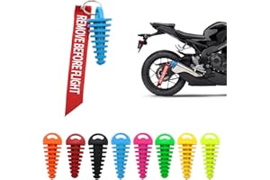 SOPINEKO 0.6"-1.5" Muffler Exhaust Wash Plug Motorcycle Dirt Bike 2 Stroke Rubber Exhaust Silencer with Keychain Tag Remove Before Start Engine Blue