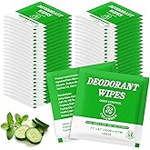 Travel Size Deodorant Body Wipes Bulk, Individually Wrapped Disposable No Rinse Shower Deodorizing Wipe, Women Men Adults Underarm Sweat Antiperspirant Bathing Wipes for Gym Homeless Green (100 Pcs)