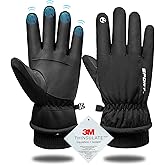 KEJIKO Winter Gloves Men Women - Thermal 3M Thinsulate Ski Gloves, Thick Waterproof Cold Weather Snow Gloves with Touchscreen Fingers, Anti-Slip Windproof Warm Sports Glove Snowboard, Cycling, Hiking