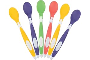 Dr. Brown's Soft-Tip Toddler Spoons with Long Handle for Baby-Led Weaning, BPA Free (Pack of 6)