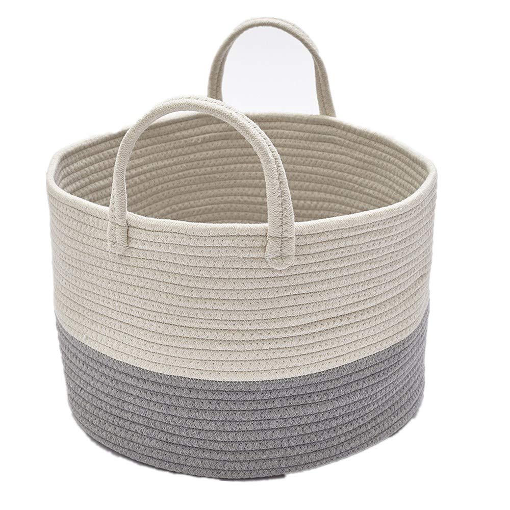 KIKOM Große Baumwollseil Aufbewahrungskörbe Baby Wäschekorb